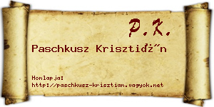 Paschkusz Krisztián névjegykártya